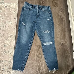 American Eagle Outfitters Ripped Blue Skinny Jeans